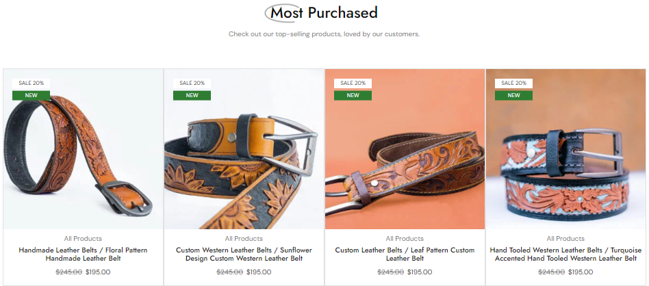 Leather Products Website - Ads Spiders